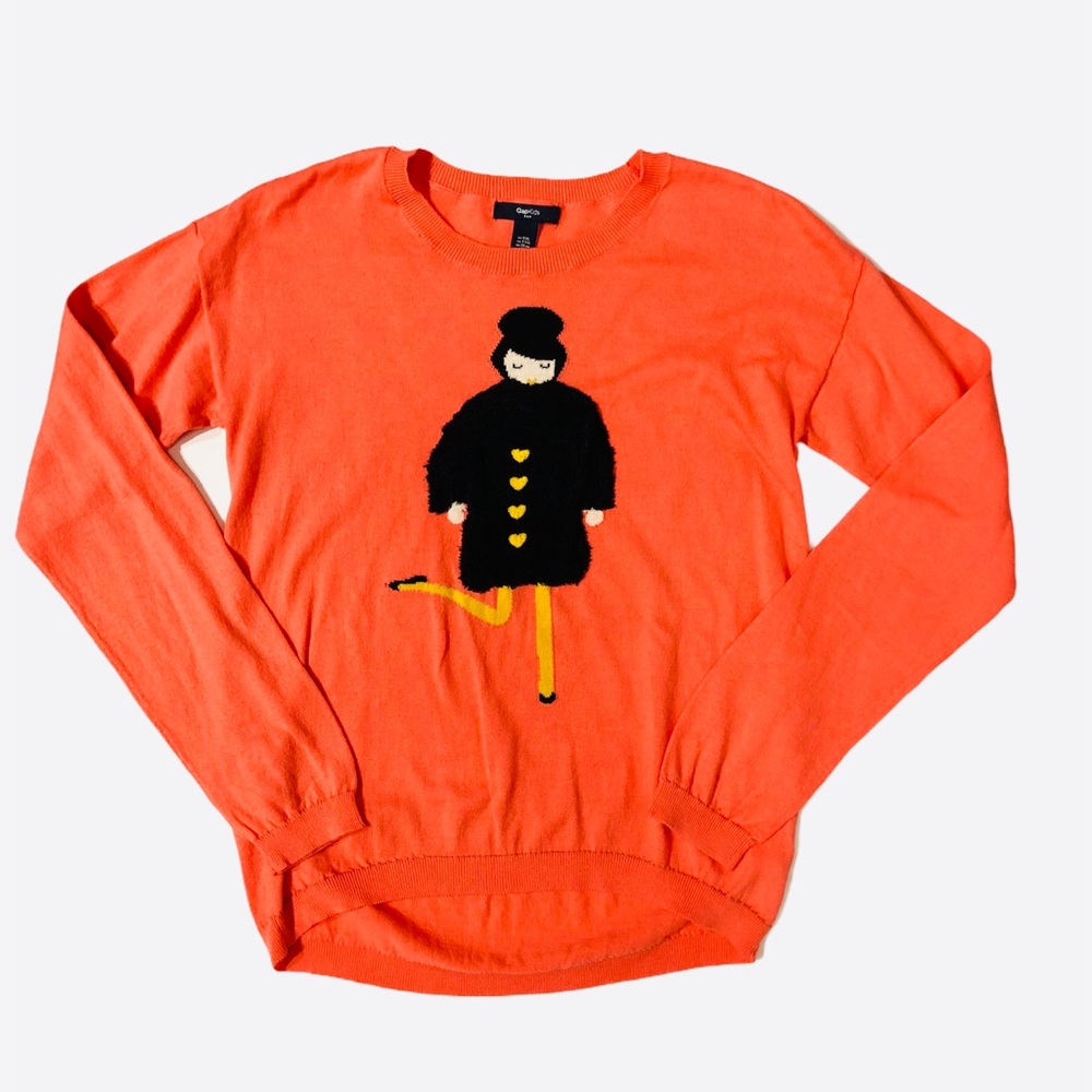 NWT GapKids XXL(13) girl graphic hi-lo sweater